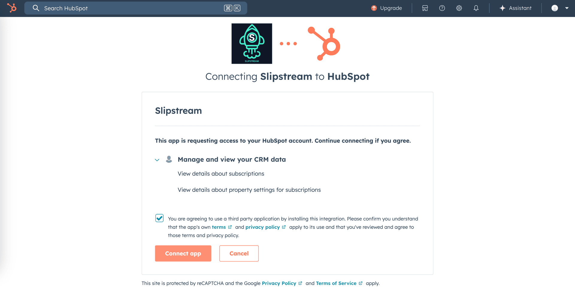 approve hubspot scopes