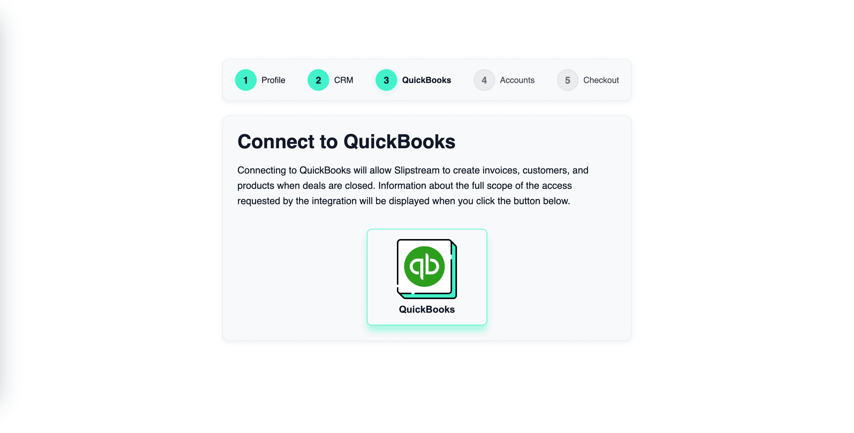 Connect QuickBooks account